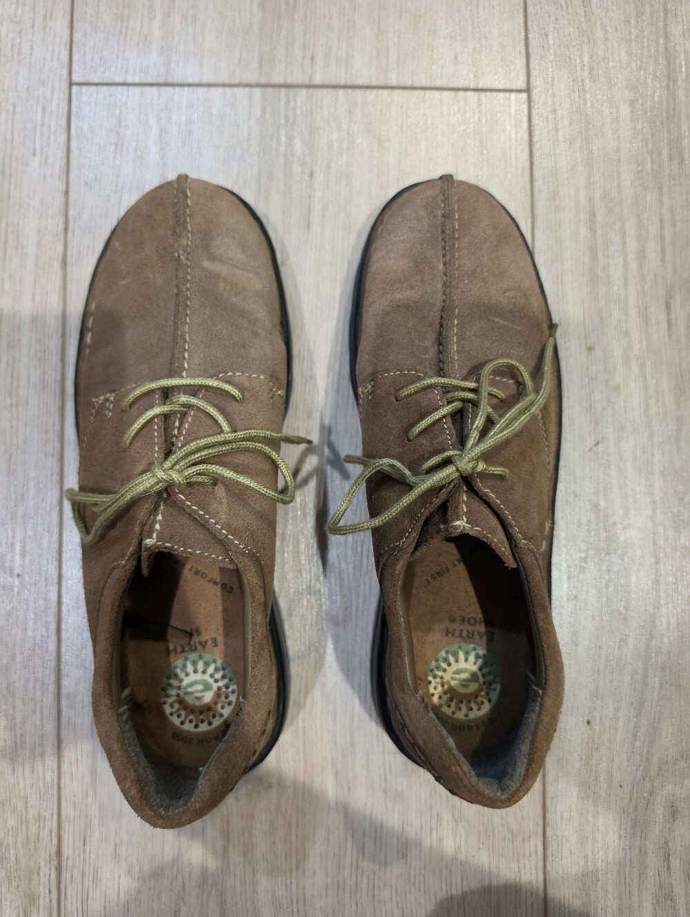Earth Shoe Brown Suede Oxford Shoes Womens 8 Granola Mori Girl Cottagecore - Picture 3 of 8